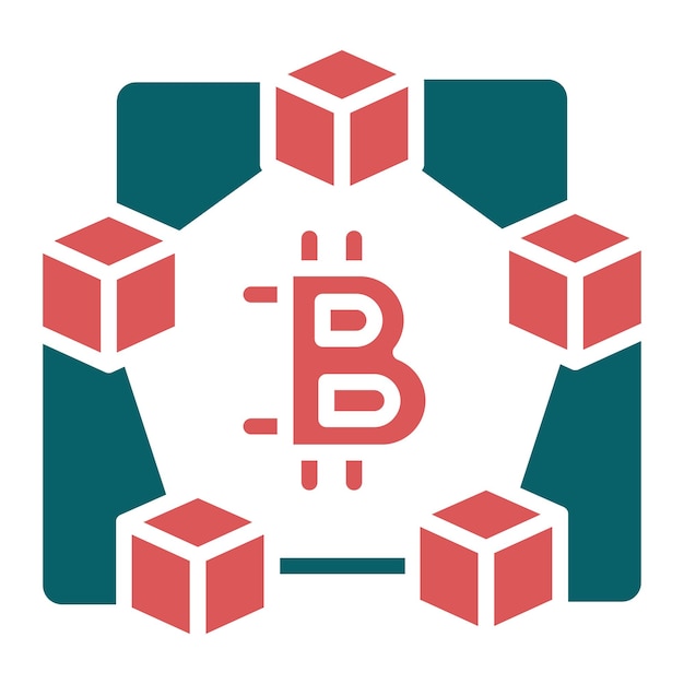 Vectorontwerp Blockchain Icon Stijl