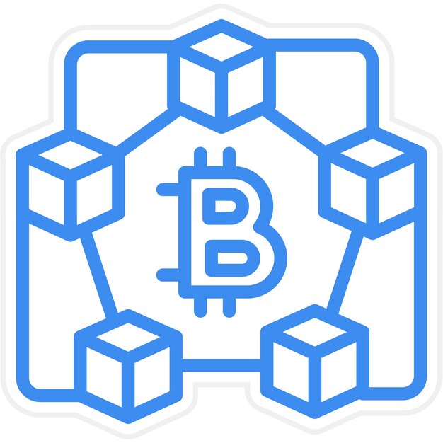 Vectorontwerp Blockchain Icon Stijl
