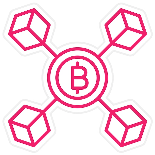 Vectorontwerp Blockchain Icon Stijl