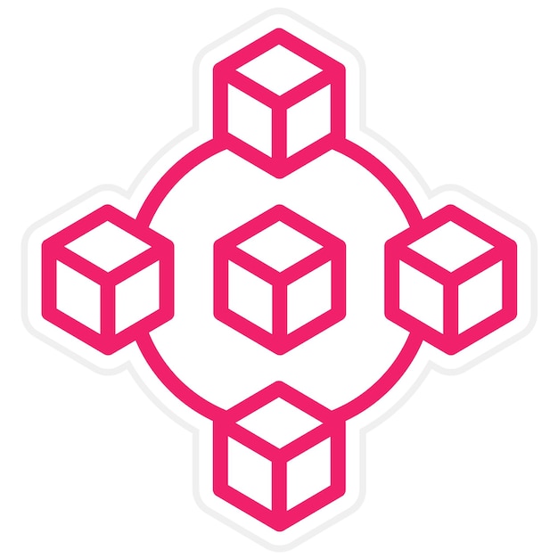 Vectorontwerp Blockchain Icon Stijl