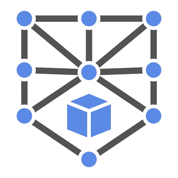 Vectorontwerp Blockchain Icon Stijl