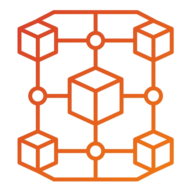 Vectorontwerp Blockchain Icon Stijl