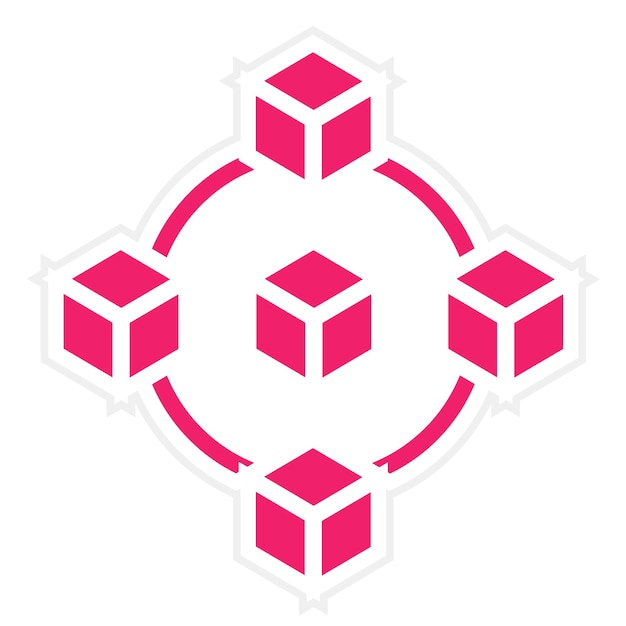 Vectorontwerp Blockchain Icon Stijl