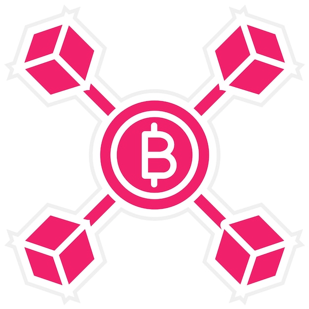 Vectorontwerp Blockchain Icon Stijl