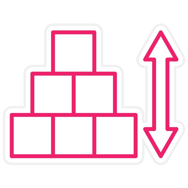 Vector vectorontwerp blokhoogte icon stijl