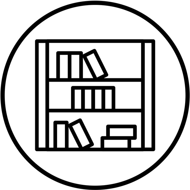 Vectorontwerp boekenkast icoon stijl
