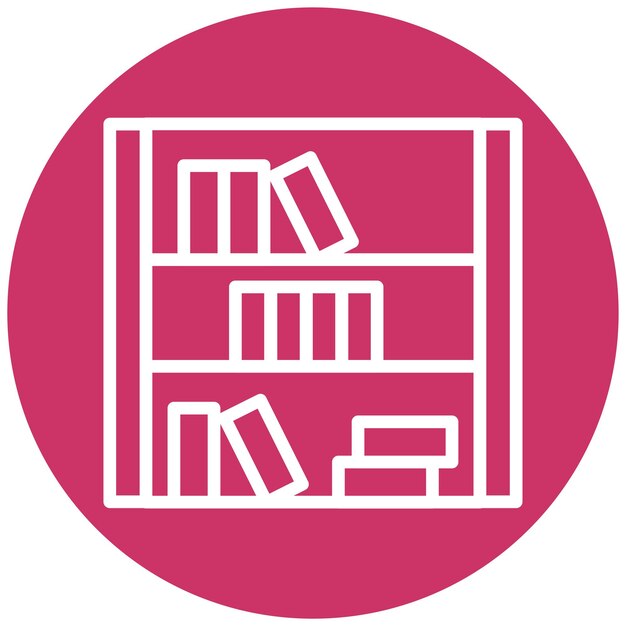 Vectorontwerp boekenkast icoon stijl