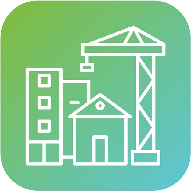 Vectorontwerp Bouwconstructie Icon Stijl