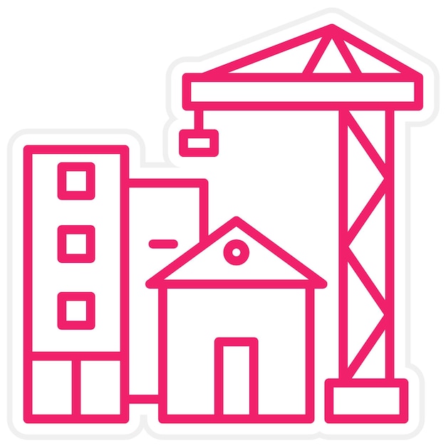 Vectorontwerp Bouwconstructie Icon Stijl