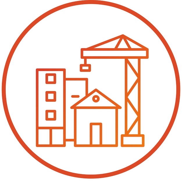 Vectorontwerp Bouwconstructie Icon Stijl