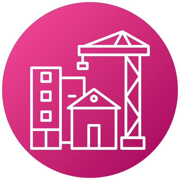 Vectorontwerp Bouwconstructie Icon Stijl