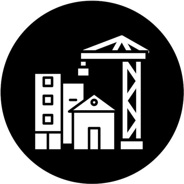 Vectorontwerp Bouwconstructie Icon Stijl