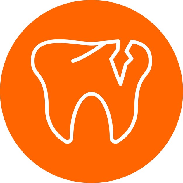 Vectorontwerp Broken Tooth Icon Style