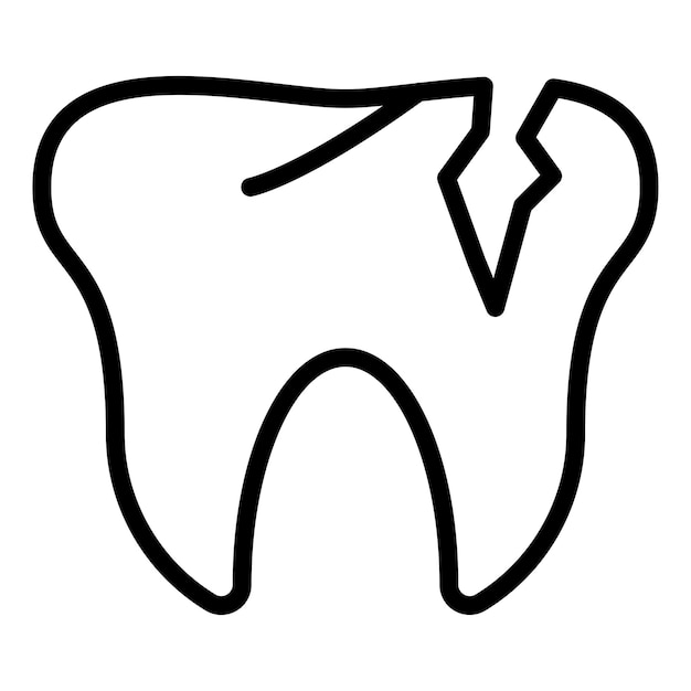 Vectorontwerp Broken Tooth Icon Style