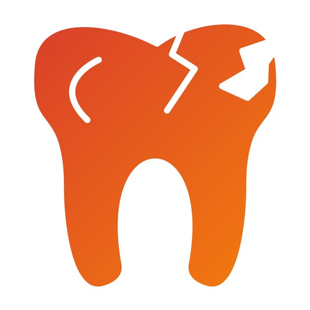 Vectorontwerp Broken Tooth Icon Style
