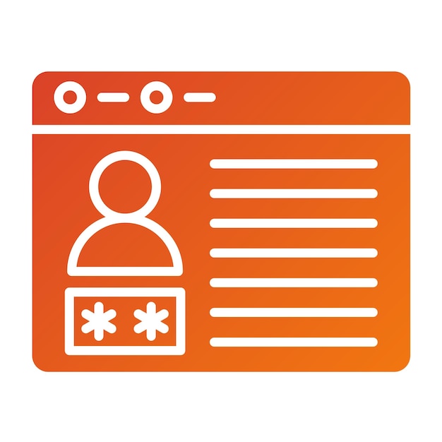 Vectorontwerp Browser wachtwoord Icon Style