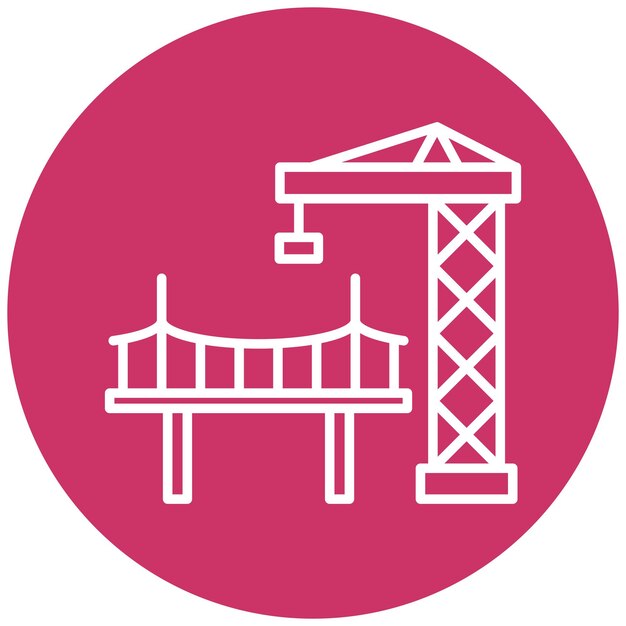 Vectorontwerp brugconstructie Icon Style