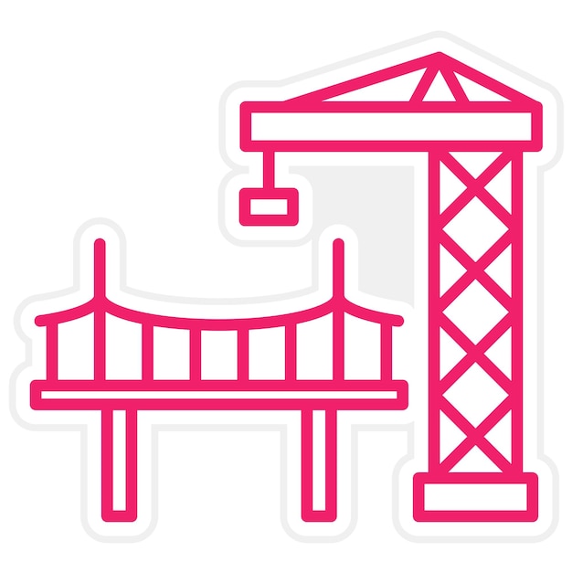 Vectorontwerp brugconstructie Icon Style