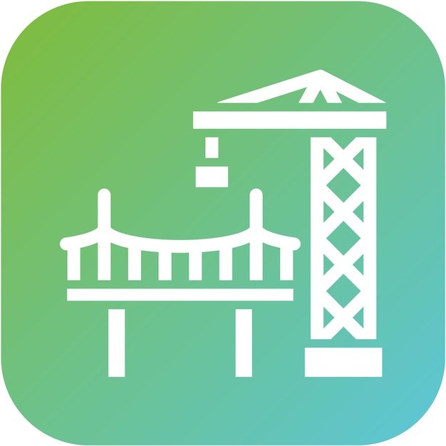 Vectorontwerp brugconstructie Icon Style