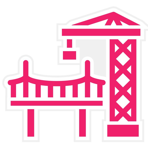Vectorontwerp brugconstructie Icon Style
