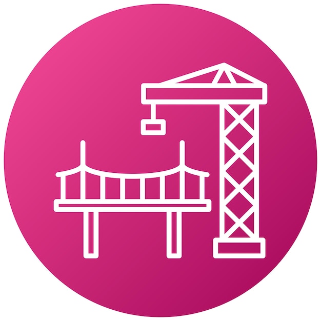 Vectorontwerp brugconstructie Icon Style