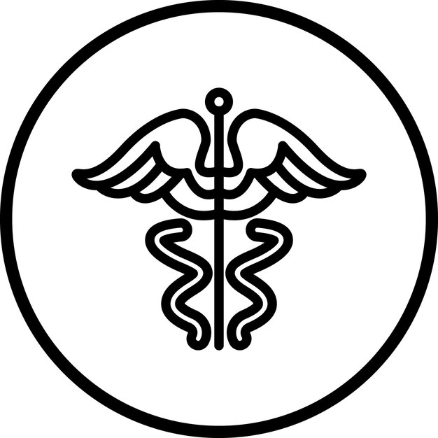 Vector vectorontwerp caduceus icon style