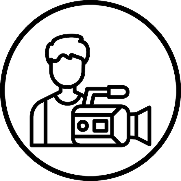 Vector vectorontwerp camera operator icon style