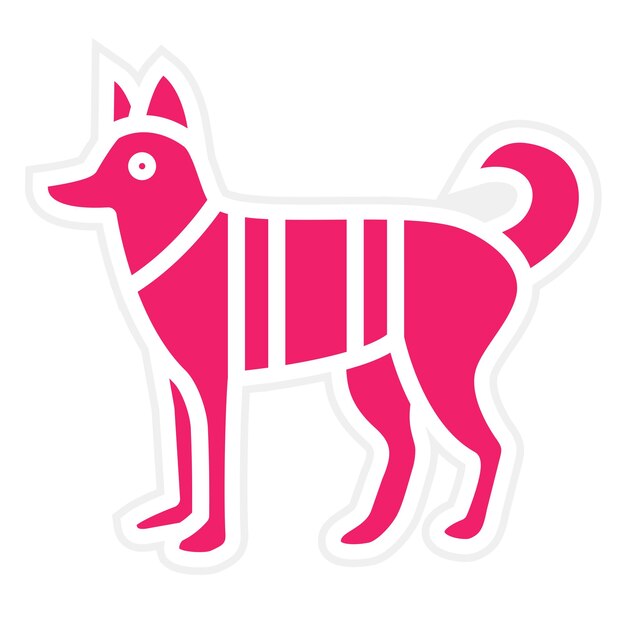 Vector vectorontwerp canine unit icon style