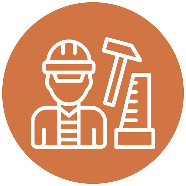 Vectorontwerp Carpenter Icon Style