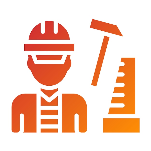 Vectorontwerp Carpenter Icon Style
