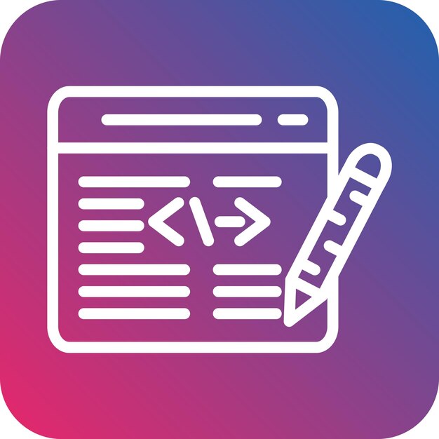 Vectorontwerp Codebewerking Icon Stijl