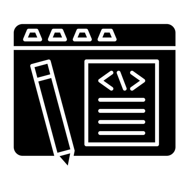 Vectorontwerp Codebewerking Icon Stijl