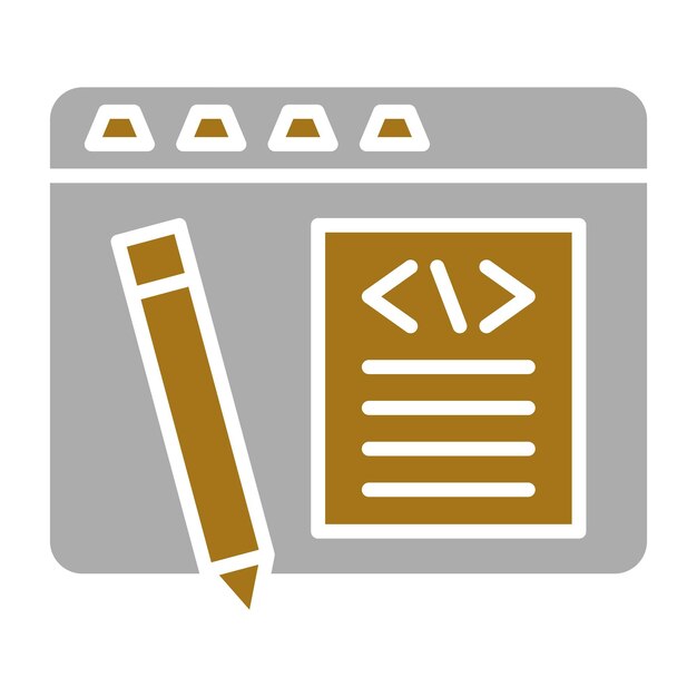 Vectorontwerp Codebewerking Icon Stijl