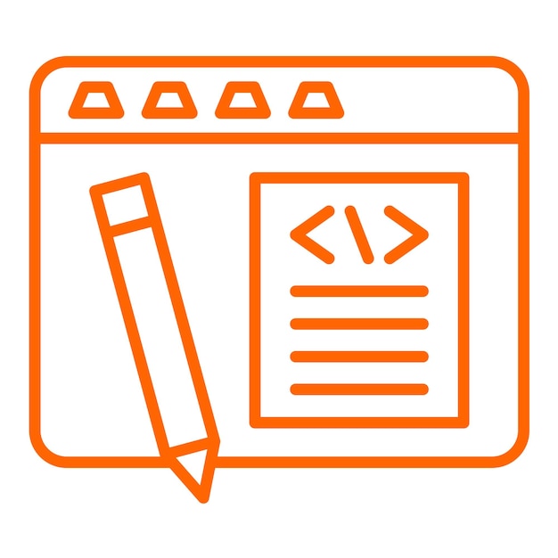 Vectorontwerp Codebewerking Icon Stijl