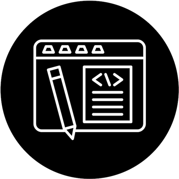 Vectorontwerp Codebewerking Icon Stijl