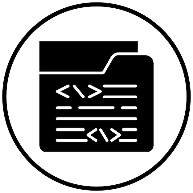 Vectorontwerp Codering Map Icon Stijl