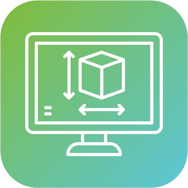 Vectorontwerp Computer Aided Design Icon Style