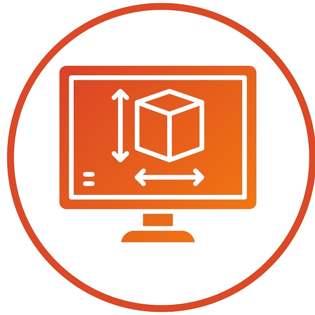 Vectorontwerp Computer Aided Design Icon Style