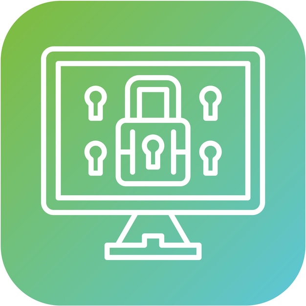 Vectorontwerp Computerbeveiliging Icon Style