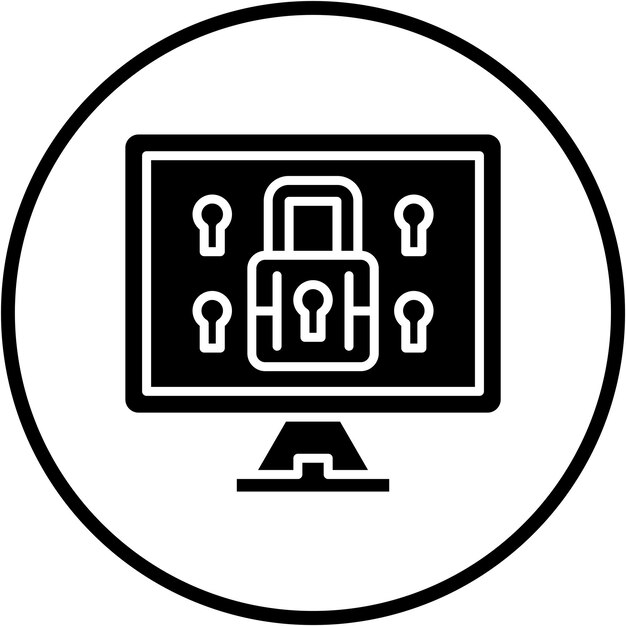 Vectorontwerp Computerbeveiliging Icon Style