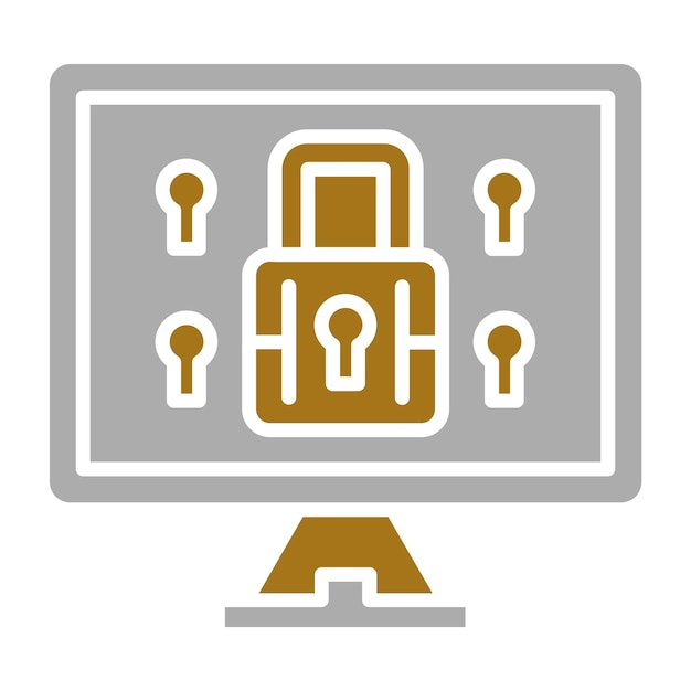 Vectorontwerp Computerbeveiliging Icon Style