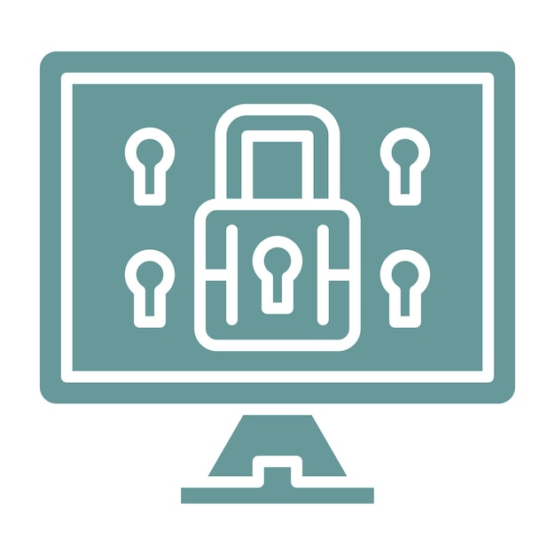 Vectorontwerp Computerbeveiliging Icon Style