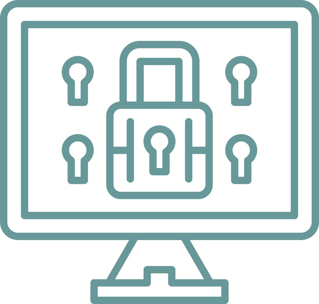 Vectorontwerp Computerbeveiliging Icon Style