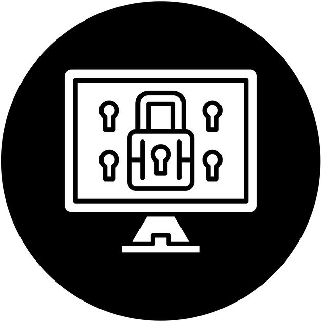 Vectorontwerp Computerbeveiliging Icon Style