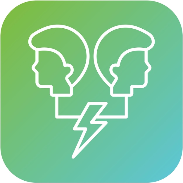 Vectorontwerp Conflicting Thoughts Icon Style