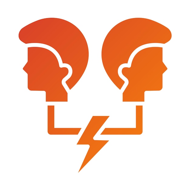 Vectorontwerp Conflicting Thoughts Icon Style