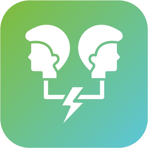 Vectorontwerp Conflicting Thoughts Icon Style