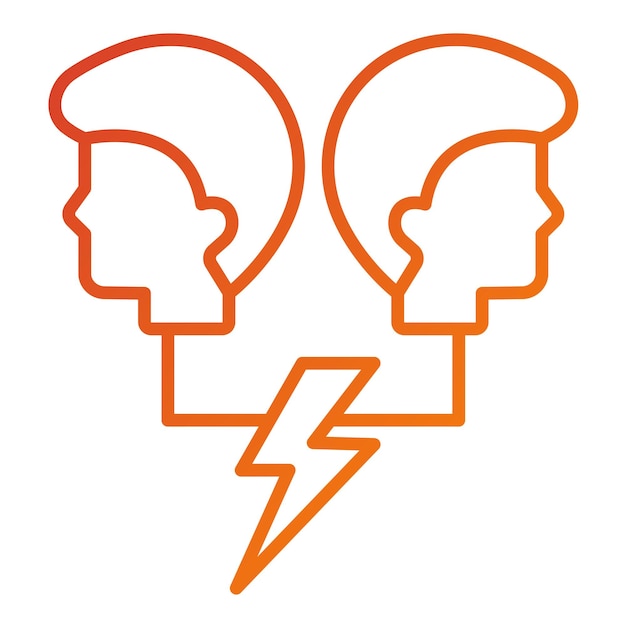 Vectorontwerp Conflicting Thoughts Icon Style