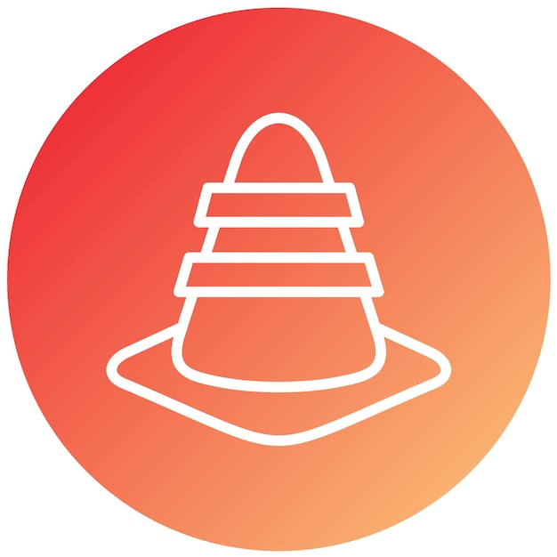 Vectorontwerp Constructie Kegel Icon Stijl