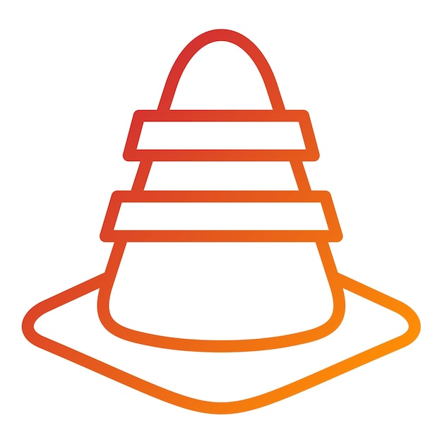 Vectorontwerp Constructie Kegel Icon Stijl